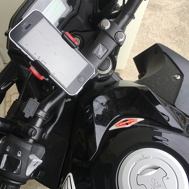 ミノウラ スマートフォンフォルダーをCB250Fにつける