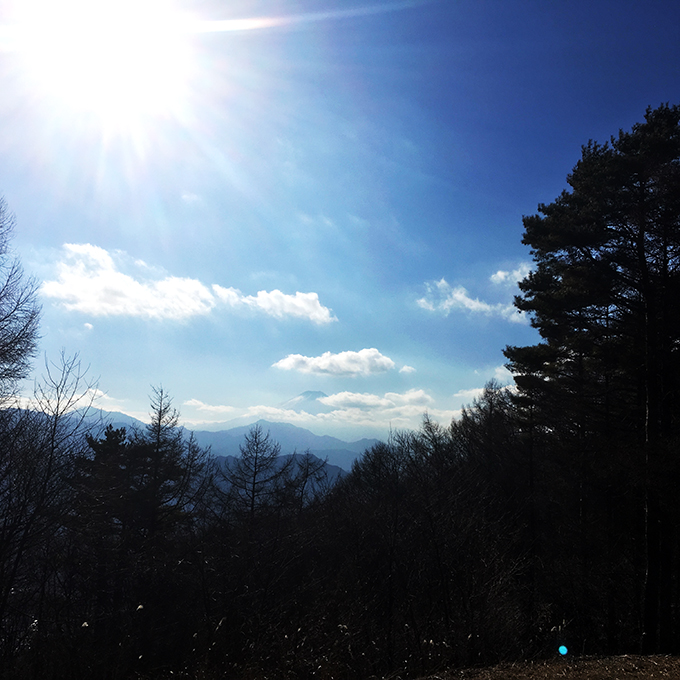 扇山から富士山を見る