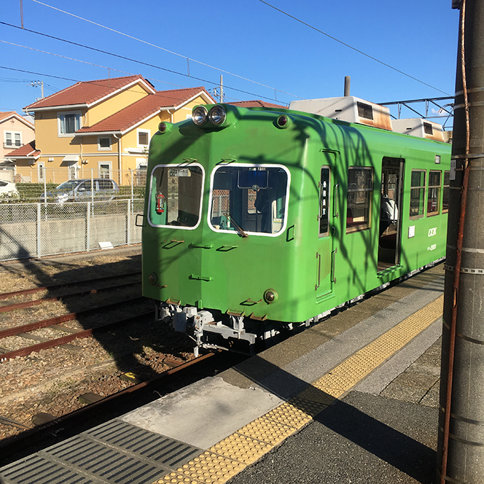 銚子鉄道のグリーンの車体 