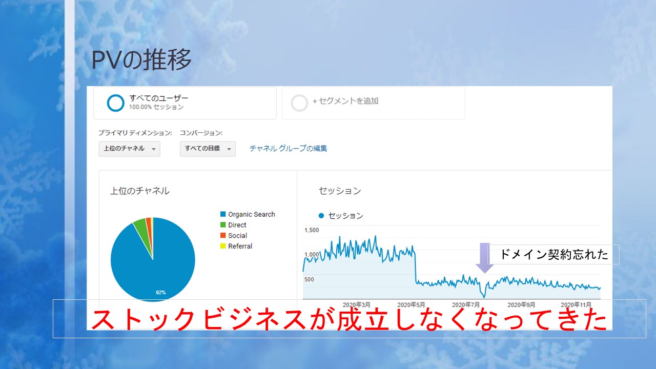 2020年のPVの推移
