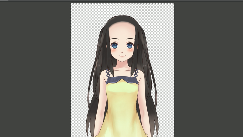 サンプルはおでこまで描かれている
