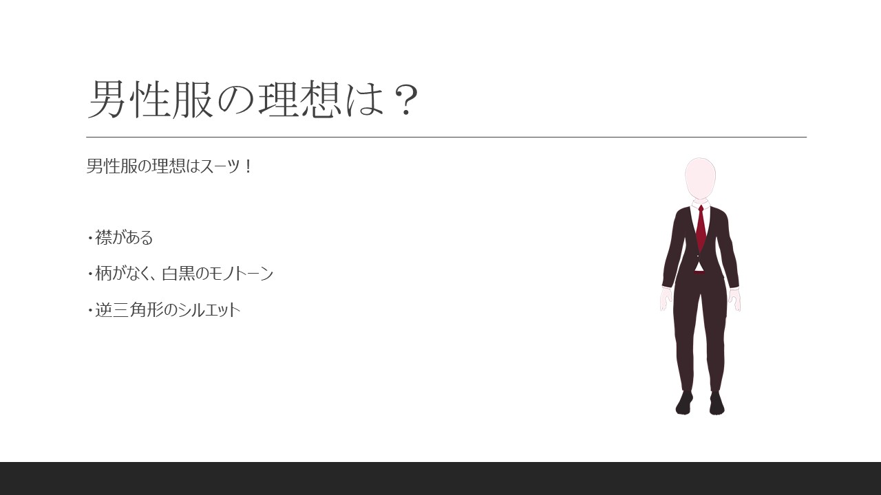 男性服の理想は?