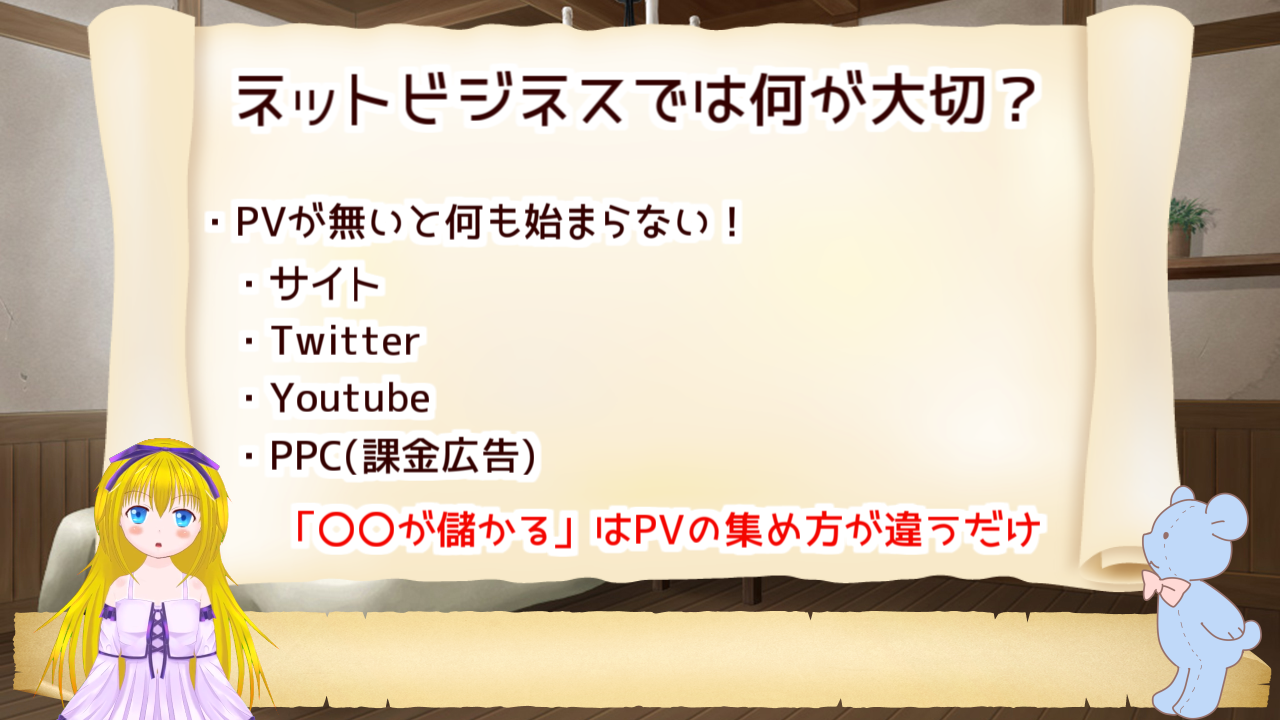 PVが無いとなにも始まらない物販もできない広告収入もない