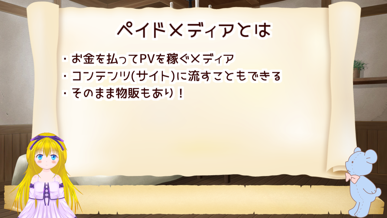 ペイドメディアとはお金を払って集客すること。